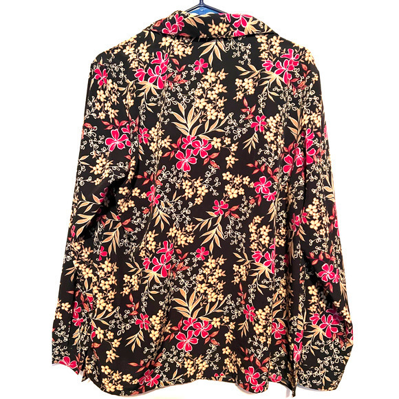 Claudia Richards Women's Button Front Blouse‎ Size M 25 1/2" Long x 21" PTP - Picture 2 of 5